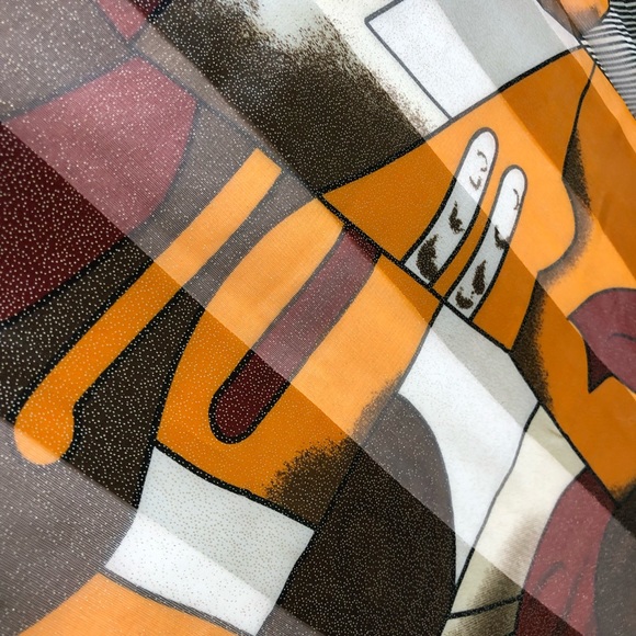 Artistic Multi-Color Abstract Design Scarf - Picture 4 of 5